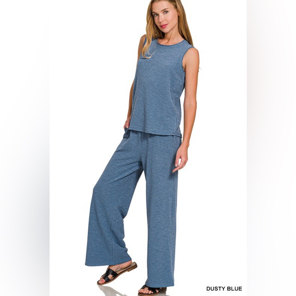 Women's Dusty Blue Sleeveless Jumpsuit